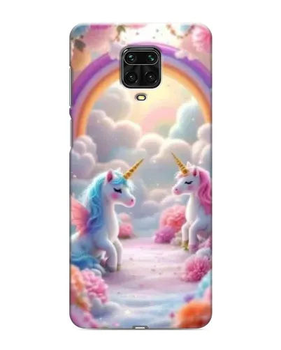 Чехол для Xiaomi Redmi Note 9S с картинкой «Радуга и единороги»