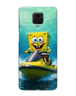 Чохол для Xiaomi Redmi Note 9S з картинкою «Спанч Боб на гідроциклі»