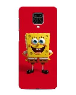 Чехол для Xiaomi Redmi Note 9S с картинкой «Спанч Боб на красном»