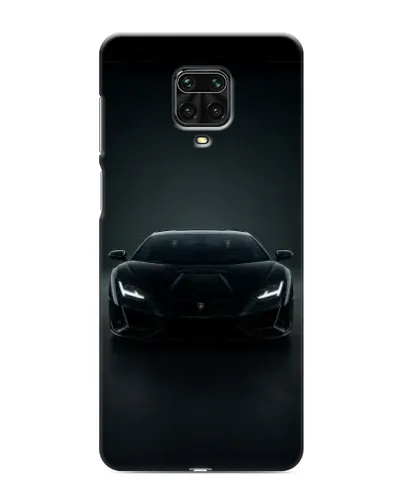 Чехол для Xiaomi Redmi Note 9S с картинкой «Черный Lamborghini Aventador»