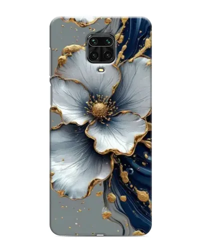 Чехол для Xiaomi Redmi Note 9S с картинкой «Белый цветок и золотой флюид» Чехол для Xiaomi Redmi Note 9S с картинкой «Белый цветок и золотой флюид»
