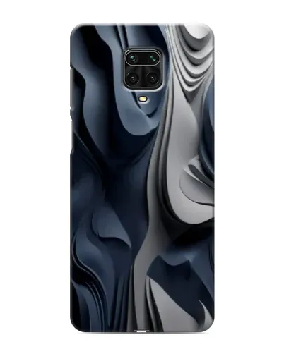 Чехол для Xiaomi Redmi Note 9S с картинкой «Объемные синие складки»