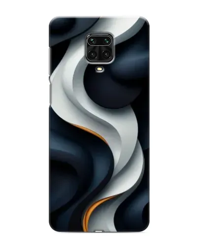 Чехол для Xiaomi Redmi Note 9S с картинкой «Объемные черно-белые ленты»