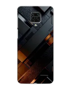 Чехол для Xiaomi Redmi Note 9S с картинкой «Черные геометрические блоки»