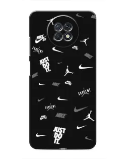 Чехол для Xiaomi Redmi Note 9T с картинкой «Nike Black Pattern»