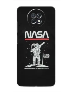 Чехол для Xiaomi Redmi Note 9T с картинкой «NASA — шагаем по Луне»