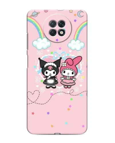 Чехол для Xiaomi Redmi Note 9T с картинкой «My Melody и Kuromi»