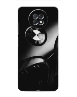 Чехол для Xiaomi Redmi Note 9T с картинкой «Эмблема BMW — макро»