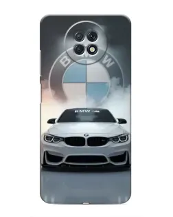Чехол для Xiaomi Redmi Note 9T с картинкой «BMW в белом дыму»