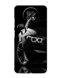 Чехол для Xiaomi Redmi Note 9T с картинкой «Черная BMW — профиль»