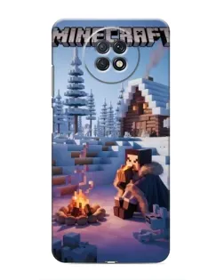 Чехол для Xiaomi Redmi Note 9T с картинкой «Зимний Minecraft»