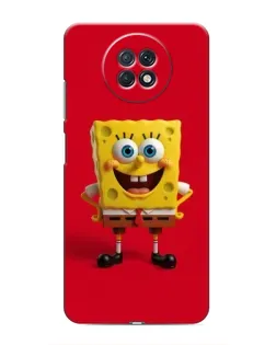 Чехол для Xiaomi Redmi Note 9T с картинкой «Спанч Боб на красном»