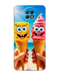 Чехол для Xiaomi Redmi Note 9T с картинкой «Спанч Боб мороженое»
