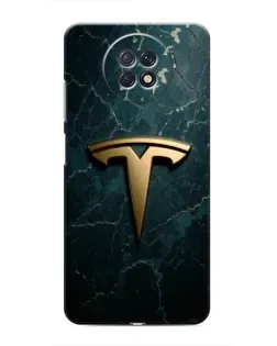 Чохол для Xiaomi Redmi Note 9T з картинкою «Мармурова Tesla Gold»