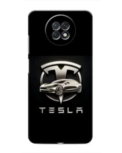 Чохол для Xiaomi Redmi Note 9T з картинкою «Tesla — срібне авто»