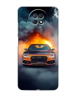 Чохол для Xiaomi Redmi Note 9T з картинкою «Audi у вогняному диму»