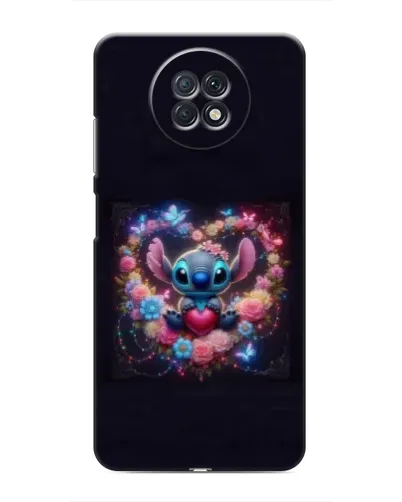 Чехол для Xiaomi Redmi Note 9T с картинкой «Stitch в цветах»
