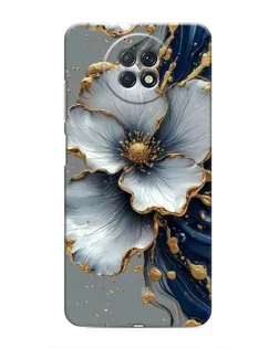 Чохол для Xiaomi Redmi Note 9T з картинкою «Біла квітка та золотий флюїд»