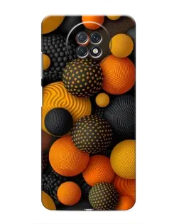 Чехол для Xiaomi Redmi Note 9T с картинкой «Объемные оранжевые сферы»