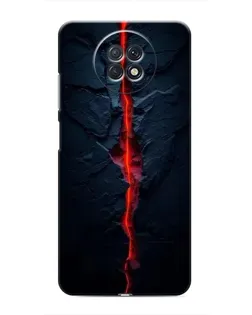 Чехол для Xiaomi Redmi Note 9T с картинкой «Kрасная лавовая трещина»