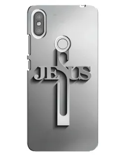 Чехол для Xiaomi Redmi S2 с картинкой «Металлический крест Jesus»