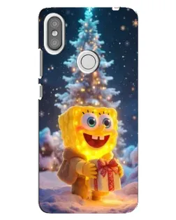 Чехол для Xiaomi Redmi S2 с картинкой «Рождественский Спанч Боб»