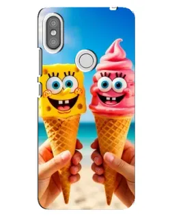 Чехол для Xiaomi Redmi S2 с картинкой «Спанч Боб мороженое»