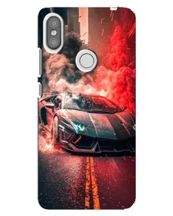 Чехол для Xiaomi Redmi S2 с картинкой «Lamborghini красный дым»