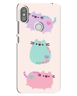 Чохол для Xiaomi Redmi S2 з картинкою «Pusheen тріо»