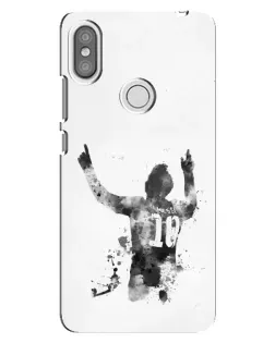 Чохол для Xiaomi Redmi S2 з картинкою «Чорно-білий силует Мессі»