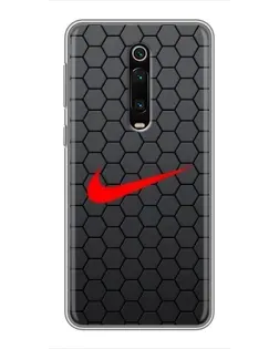 Чехол для Xiaomi Mi 9T с картинкой «Nike — карбоновая сетка»