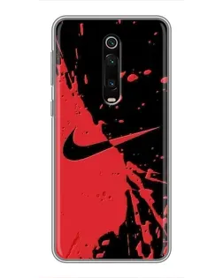 Чехол для Xiaomi Mi 9T с картинкой «Красные брызги Nike»