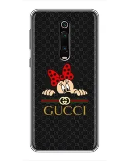 Чехол для Xiaomi Mi 9T с картинкой «Минни Маус Gucci — черный»