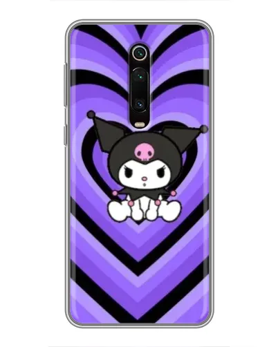 Чехол для Xiaomi Mi 9T с картинкой «Kuromi и фиолетовые сердца»