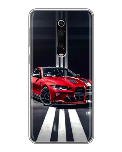 Чехол для Xiaomi Mi 9T с картинкой «Красная BMW на дороге»