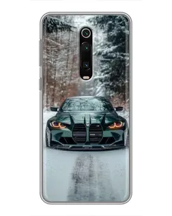 Чехол для Xiaomi Mi 9T с картинкой «BMW в зимнем лесу»