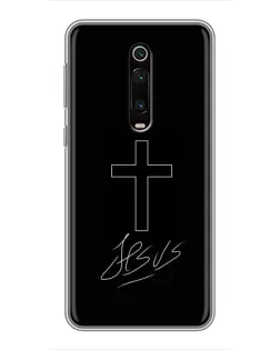 Чехол для Xiaomi Mi 9T с картинкой «Графический крест Jesus»