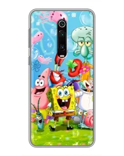 Чехол для Xiaomi Mi 9T с картинкой «Губка Боб и друзья»