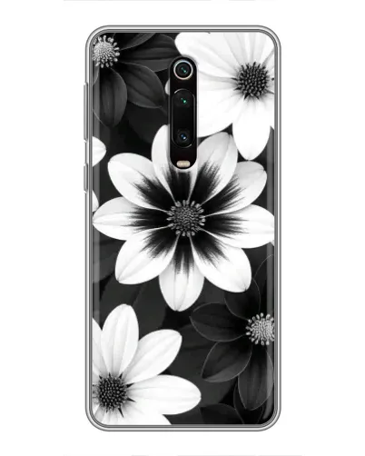 Чехол для Xiaomi Mi 9T с картинкой «Монохромные астры»