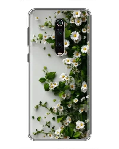 Чехол для Xiaomi Mi 9T с картинкой «Ветка мелких белых цветов»