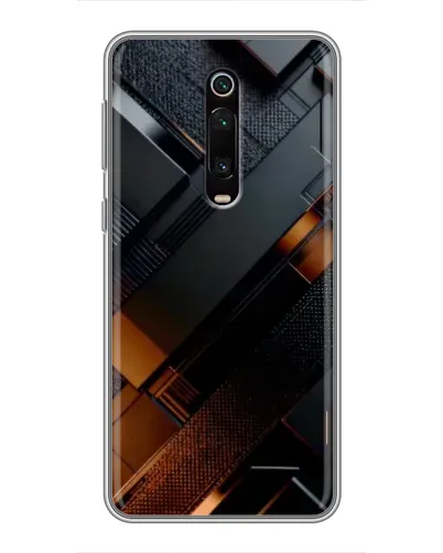 Чехол для Xiaomi Mi 9T с картинкой «Черные геометрические блоки»