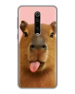 Чехол для Xiaomi Mi 9T с картинкой «Капибара с языком»