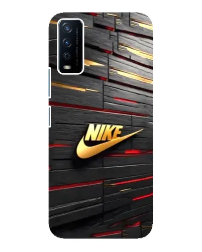 Чохол для Vivo Y12s з картинкою «Золотий Nike на металі»