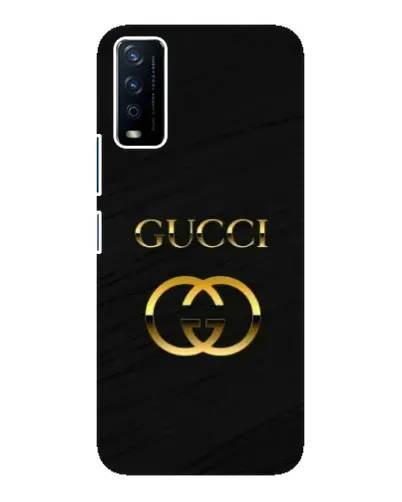 Чехол для Vivo Y12s с картинкой «Золотой логотип Gucci»
