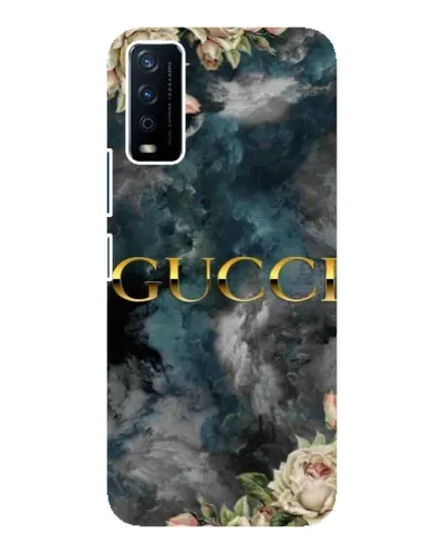 Чехол для Vivo Y12s с картинкой «Абстрактные цветы Gucci»