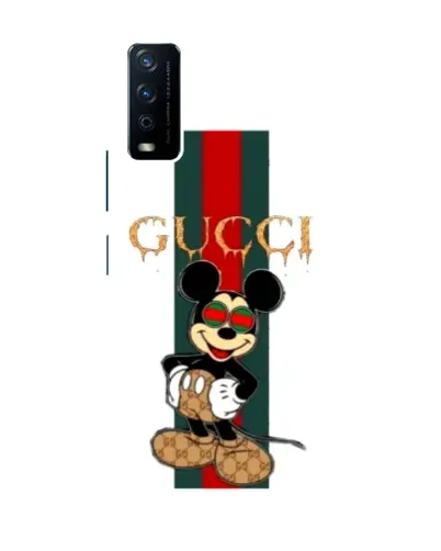 Чехол для Vivo Y12s с картинкой «Микки Маус Gucci — полосы»