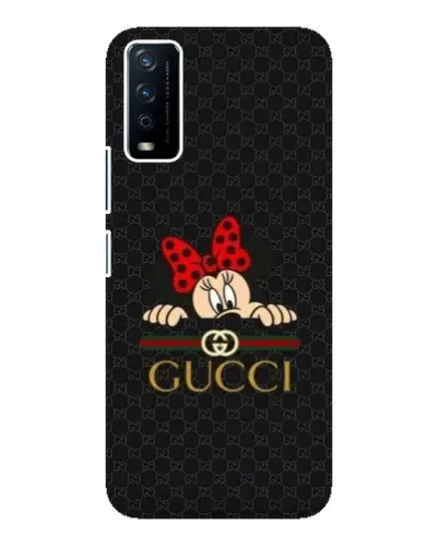 Чехол для Vivo Y12s с картинкой «Минни Маус Gucci — черный»