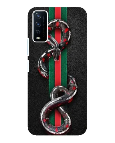 Чехол для Vivo Y12s с картинкой «Gucci — змея на полосе» Чехол для Vivo Y12s с картинкой «Gucci — змея на полосе»