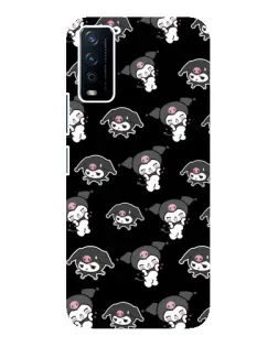 Чохол для Vivo Y12s з картинкою «Чорний паттерн Kuromi»