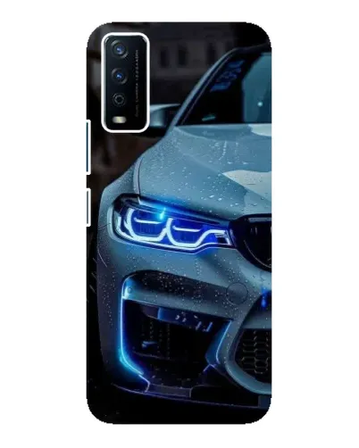 Чохол для Vivo Y12s з картинкою «Погляд BMW з синіми фарами»